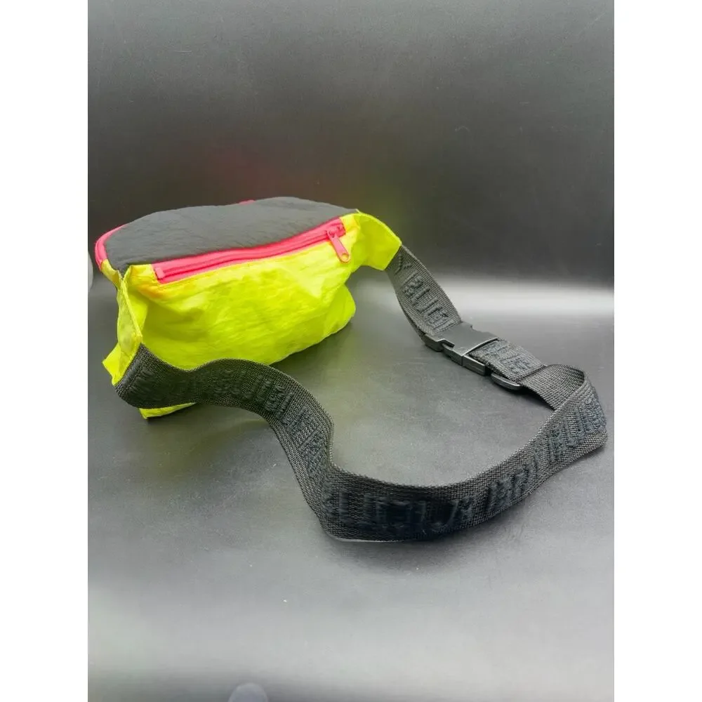 Vintage 80s Bugle Boy Equipment Neon Fanny Pack Waist Bag Colorblock 3 Pocket